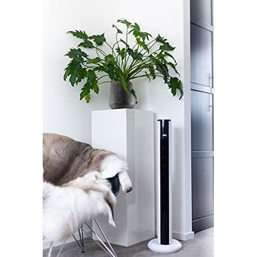  [아마존베스트]Solis 970.51 Tower Fan with Temperature Display and Remote Control, Built-in Dust Filter, 91 cm Height, Easy Breezy Matt Black (Type 757), 970.51