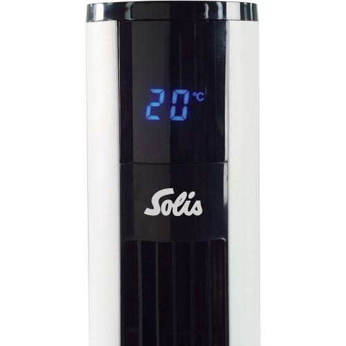  [아마존베스트]Solis 970.51 Tower Fan with Temperature Display and Remote Control, Built-in Dust Filter, 91 cm Height, Easy Breezy Matt Black (Type 757), 970.51