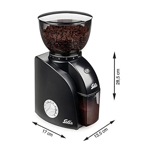  [아마존베스트]Solis Scala Plus Zero Static 1662 Coffee Grinder  24 Mills Timer Switch Protection Against Static Coffee, Start/Stop Button, Coffee Bean Container 300 g, Easy to Clean