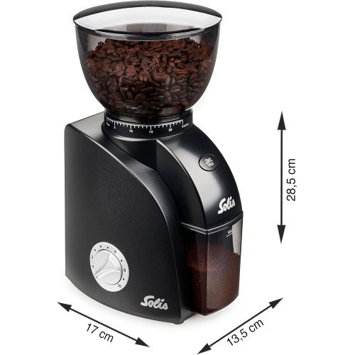  [아마존베스트]Solis Scala Plus Zero Static 1662 Coffee Grinder  24 Mills Timer Switch Protection Against Static Coffee, Start/Stop Button, Coffee Bean Container 300 g, Easy to Clean