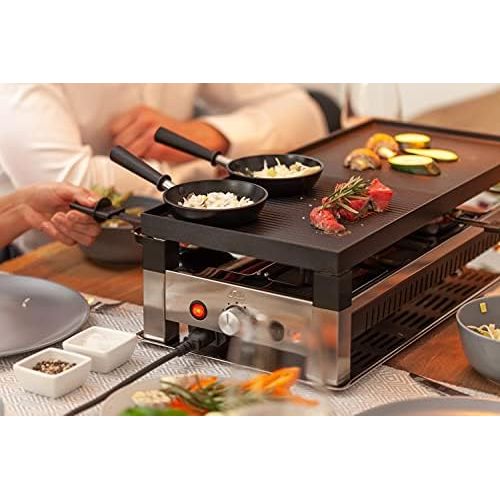  Solis 5 in 1 Table Grill 791 Raclette Grill Electric Grill Raclette, Table Grill, Wok, Crepes and Pizza 8 People Stainless Steel