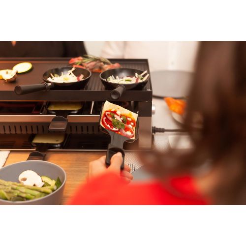  Solis 5 in 1 Table Grill 791 Raclette Grill Electric Grill Raclette, Table Grill, Wok, Crepes and Pizza 8 People Stainless Steel