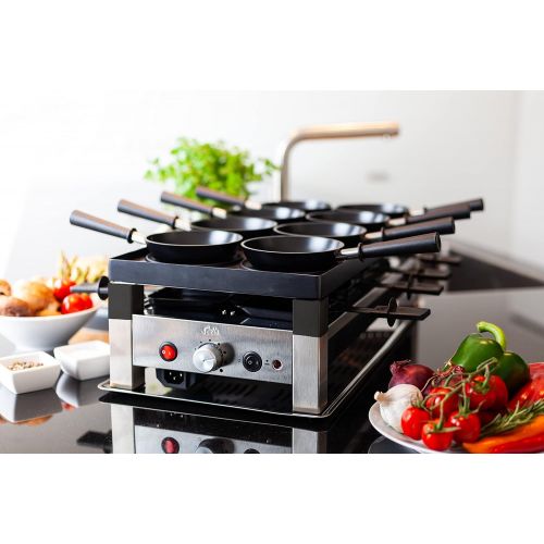  Solis 5 in 1 Table Grill 791 Raclette Grill Electric Grill Raclette, Table Grill, Wok, Crepes and Pizza 8 People Stainless Steel