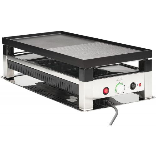  Solis 5 in 1 Table Grill 791 Raclette Grill Electric Grill Raclette, Table Grill, Wok, Crepes and Pizza 8 People Stainless Steel