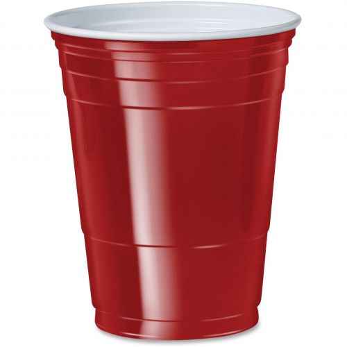  Solo, SCCP16RCT, Cup 16 oz. Plastic Cold Party Cups, 1000  Carton, Red, 16 fl oz