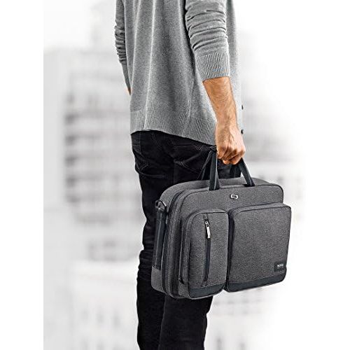  [아마존베스트]SOLO Solo Duane Convertible Briefcase. Fits up to a 15.6-Inch Laptop. Converts to Backpack, Briefcase or Messenger Bag. Laptop Bag for Men or Women - Grey