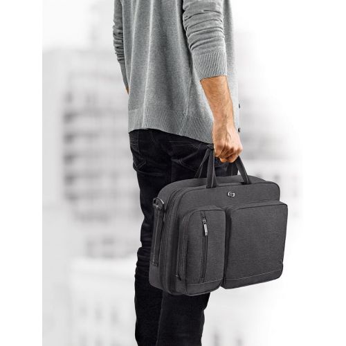  [아마존베스트]SOLO Solo Duane Convertible Briefcase. Fits up to a 15.6-Inch Laptop. Converts to Backpack, Briefcase or Messenger Bag. Laptop Bag for Men or Women - Grey