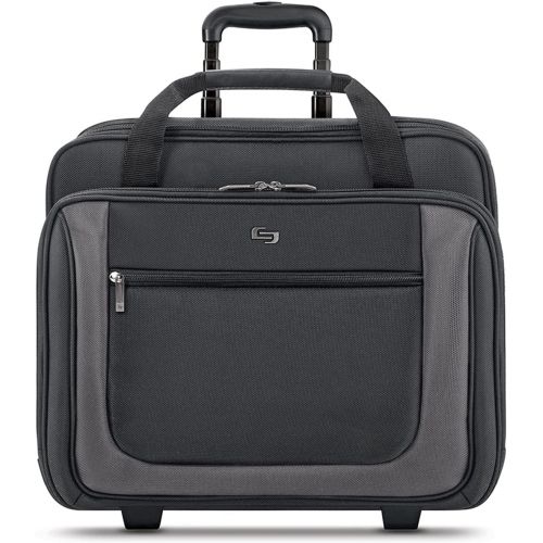  [아마존베스트]Solo New York Bryant Rolling Laptop Bag, Black/Grey, 14 x 16.8 x 5