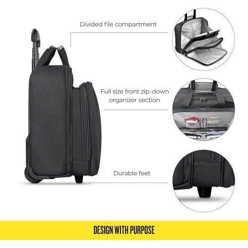  [아마존베스트]Solo New York Bryant Rolling Laptop Bag, Black/Grey, 14 x 16.8 x 5