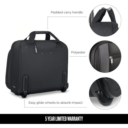  [아마존베스트]Solo New York Bryant Rolling Laptop Bag, Black/Grey, 14 x 16.8 x 5