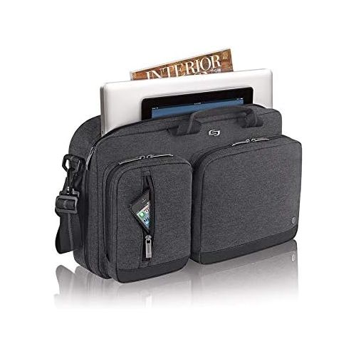 [아마존베스트]Solo New York Duane Hybrid Convertible Laptop Briefcase, Gray