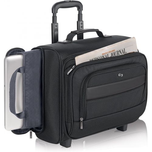  SOLO Solo Columbus 15.6 Inch Rolling Laptop Overnighter Case with Removable Sleeve, Black