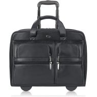 SOLO Solo Franklin Premium Leather 15.6 Inch Rolling Laptop Case, Black