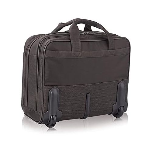  SOLO Solo Walker 15.6 Inch Premium Leather Rolling Laptop Case, Espresso