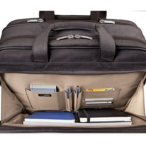  SOLO Solo Walker 15.6 Inch Premium Leather Rolling Laptop Case, Espresso