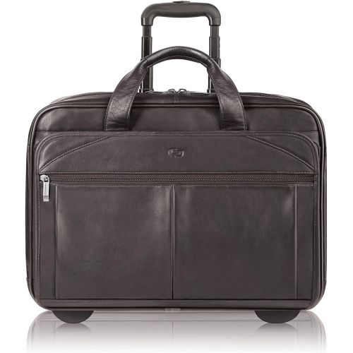  SOLO Solo Walker 15.6 Inch Premium Leather Rolling Laptop Case, Espresso