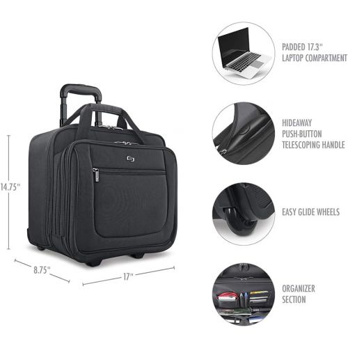  SOLO Solo Bryant 17.3 Rolling Laptop Case, Black