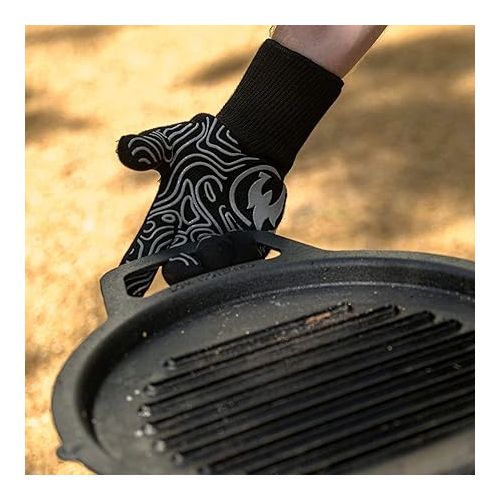  Solo Stove High Heat Gloves, Grill/BBQ Gloves, Oven Mitts, Heat-Resistant up to 450°F, Non-Slip, Black, One Size