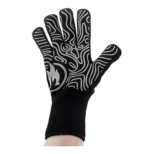  Solo Stove High Heat Gloves, Grill/BBQ Gloves, Oven Mitts, Heat-Resistant up to 450°F, Non-Slip, Black, One Size