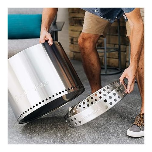  Solo Stove Yukon Stand - Durable 304 Stainless Steel, Heat-Resistant, Portable Elevated Fire Pit Accessory for Safe Use on Decks and Camping - Ideal for Smokeless Fire Pits and Outdoor Fireplaces