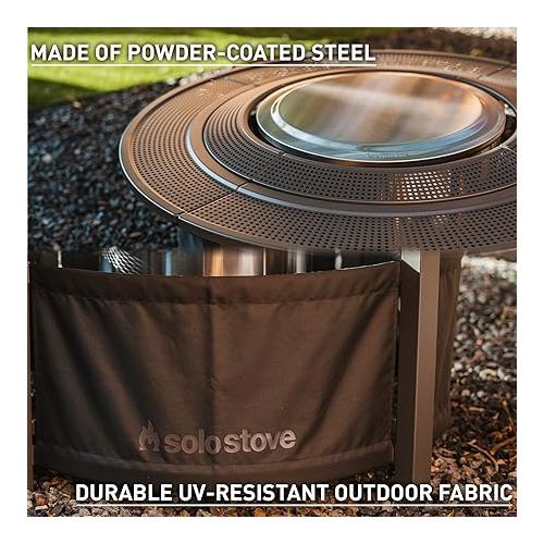  Solo Stove Fire Pit Surround Tabletop, Large | Elevation for Yukon Wood burning Outdoor Fire Pit, Powder-Coated Steel/UV-Resistant Outdoor Fabric, Dimensions (HxDia): 20.5 x 52.6 in, Black