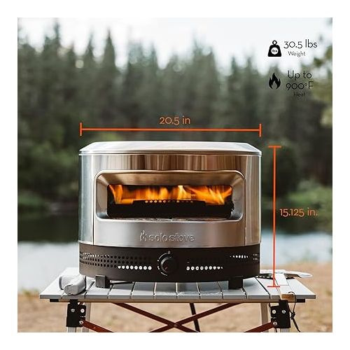  Solo Stove Pi Prime Gas Pizza Oven Outdoor | Portable, Stainless Steel Powerful Demi-Dome Heating, Cordierite Pizza Stone, Panoramic Opening, Perfect for Authentic Stone Baked Pizzas