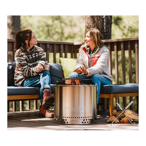  Solo Stove Bonfire Shield Stainless Steel Fire Pit Spark Protector Screen Mesh Protective Spark Screen for Backyard and Outdoor Fire Pits Hot Embers