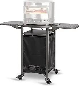 Solo Stove Pizza Oven Cart for Outdoor Pi Pizza Ovens | Portable Pizza Oven Table, Compatible with the entire Pi family, Locking Wheels, Foldable Shelves, Steel, Height: 35.75 in, Weight: 43 lbs