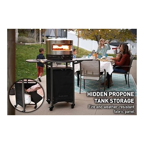  Solo Stove Pizza Oven Cart for Outdoor Pi Pizza Ovens | Portable Pizza Oven Table, Compatible with the entire Pi family, Locking Wheels, Foldable Shelves, Steel, Height: 35.75 in, Weight: 43 lbs