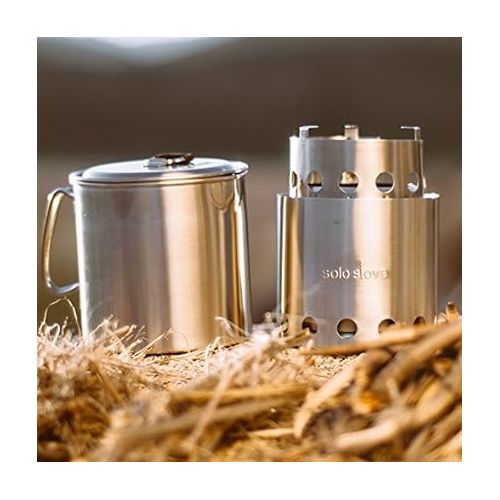  Solo Stove Solo Pot 900 - Lightweight Stainless Steel Backpacking Pot | Boil Water Quickly | Volume Markings and Pour Spout