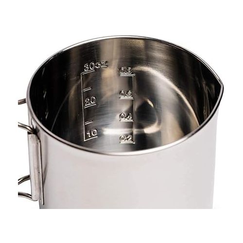  Solo Stove Solo Pot 900 - Lightweight Stainless Steel Backpacking Pot | Boil Water Quickly | Volume Markings and Pour Spout