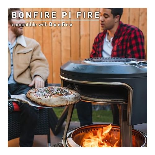 Solo Stove Bonfire Pi Fire | Pizza Oven Accessory for Bonfire Fire Pit, Incl. Carry Case & Cordierite Pizza Stone, Wood Burning Assembly, Stainless Steel, (H x Dia): 16.9 x 19.3 in, 19.6 lbs