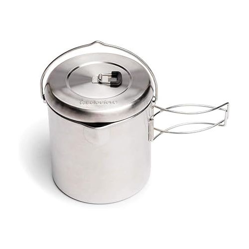  Solo Stove Pot 1800 Stainless Steel Companion Pot great Cookware for Backpacking Camping Survival Backpacking Kitchen and Cooking simple Equipment Set & Accessories for Hiking Campfires and Adventure