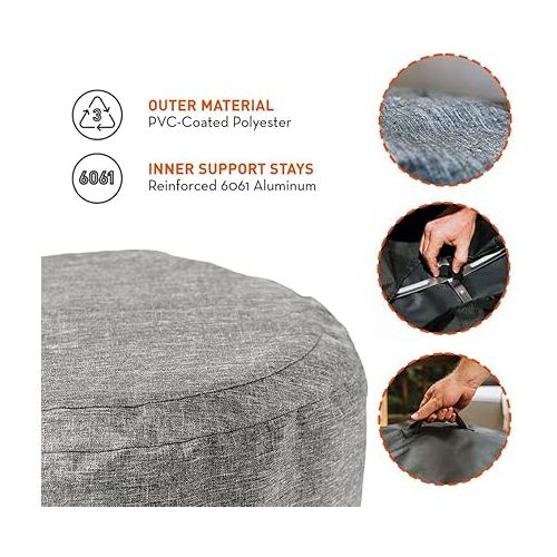  Solo Stove Yukon Shelter Protective Fire Pit Cover for Round Fire Pits Waterproof Cover Great Fire Pit Accessories for Camping and Outdoors, Grey