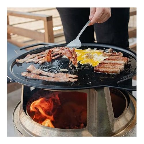  Solo Stove Large Cast Iron Griddle Top, Cookware for Bonfire and Yukon fire Pit, Fireplace Accessory, Cooking Surface: 17.75