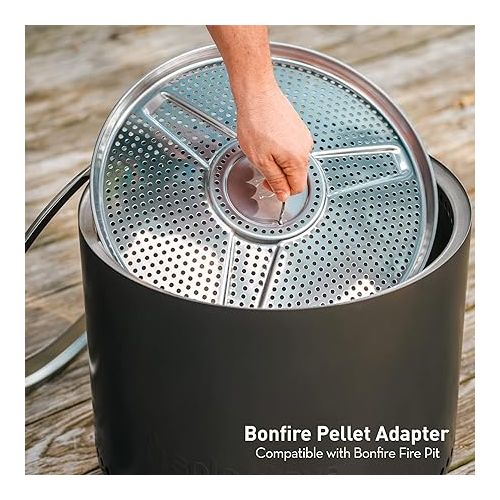  Solo Stove Bonfire Pellet Adapter | Accessory for Outdoor Fire Pit Bonfire, Extension for Burning Pellets, Safe Burning, Stainless Steel, Diameter: 17.3 in