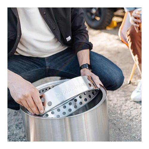  Solo Stove Ranger Essential Bundle 2.0 | Incl. Ranger Smokeless Fire Pit, Stand, Lid, Camping Accessories, Portable for Wood Burning, Removable Ash Pan, Stainless Steel, H:15.25in x Dia: 15in, 16.1lbs