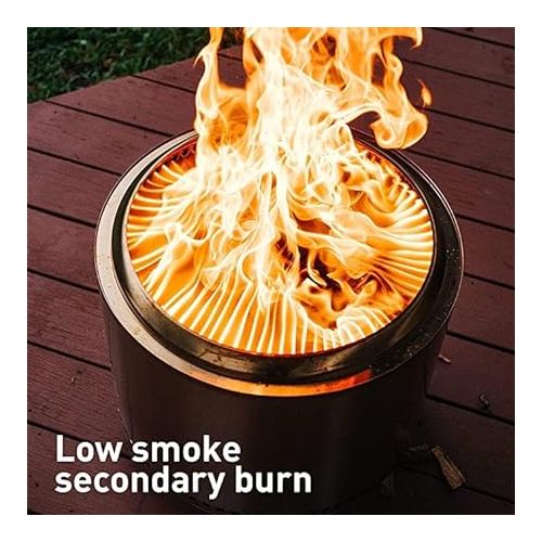  Solo Stove Bonfire 2.0 w/Stand, Smokeless Fire Pit | Wood Burning Fireplace w Removable Ash Pan, Portable Outdoor Firepit for Camping, Stainless Steel, H:16.75in x Dia:19.5in, 25.1lbs, Color:Mulberry