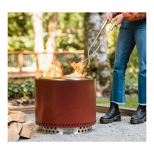  Solo Stove Bonfire 2.0 w/Stand, Smokeless Fire Pit | Wood Burning Fireplace w Removable Ash Pan, Portable Outdoor Firepit for Camping, Stainless Steel, H:16.75in x Dia:19.5in, 25.1lbs, Color:Mulberry