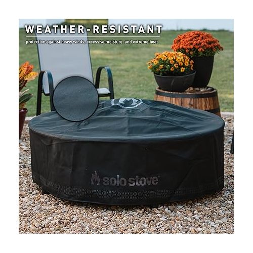  Solo Stove Surround Shelter Large | Protective Cover for Fire Pit Surround Table, Weather-Resistant, Solution Dyed Acrylic/PVC Backing/Aluminum Support Stays, Dims (HxDia): 20.8 x 54.1 in, Black