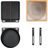 Solo Stove Pi Cast Iron 3-Piece Cookware Set | Incl. Round Skillet (30,5 cm), Reversible Grill/Griddle (29,2 x 33 cm), 2 Removable Handles, Bamboo/Stainless Steel Base for Protection