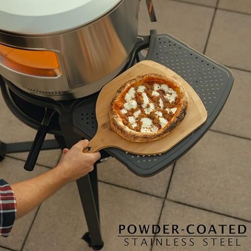  Solo Stove Portable Pi Stand | Outdoor Stand for Pi Pizza Oven on Wheels, With Shelf & Gas Tank Storage, Split Table Top, Powder-Coated Stainless Steel, Dimensions (LxW): 47.3 x 38.1 in, 45 lbs, Black