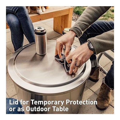  Solo Stove Bonfire Backyard Bundle 2.0 | with Bonfire Smokeless Fire Pit, Stand, Shield, Shelter, Lid, Portable for Wood Burning, Removable Ash Pan, Stainless Steel, H: 16.75in x Dia: 19.5in, 28.25lbs