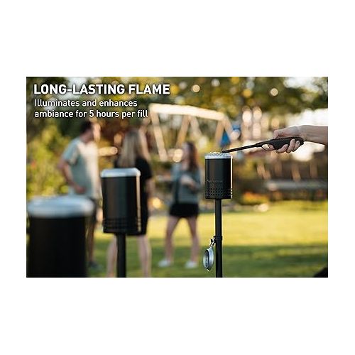  Solo Stove Mesa Torch, 3 Pack | Backyard Torches for Outside, 5 hr Burn Time, Cold-Rolled Steel, Incl. 3 Torches, 3 Ground Stakes, 3 Fuel Funnels, 9 Wicks, Adjustable Height: 37.75-52.5 in