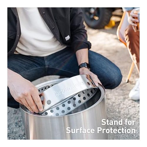  Solo Stove Ranger Backyard Bundle 2.0 | Incl. Ranger Smokeless Fire Pit, Stand, Shield, Shelter and Lid, Portable for Wood Burning, Removable Ash Pan, Stainless Steel, H: 15.25in x Dia: 15in, 21.5lbs