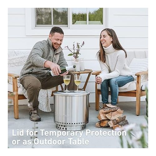  Solo Stove Ranger Backyard Bundle 2.0 | Incl. Ranger Smokeless Fire Pit, Stand, Shield, Shelter and Lid, Portable for Wood Burning, Removable Ash Pan, Stainless Steel, H: 15.25in x Dia: 15in, 21.5lbs