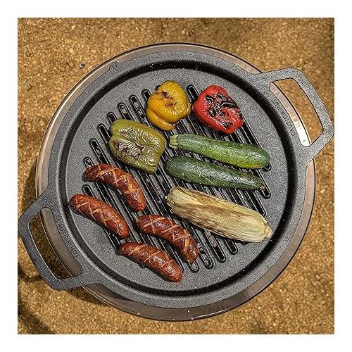  Solo Stove Yukon Cast Iron Grill Cooking Bundle 2.0 | Portable Smokeless Fire Pit, Stand, Grill & Hub, Wood Burning, Removable Ash Pan, Stainless Steel/Cast Iron, H: 26.25in x Dia: 25.75in, 62lbs