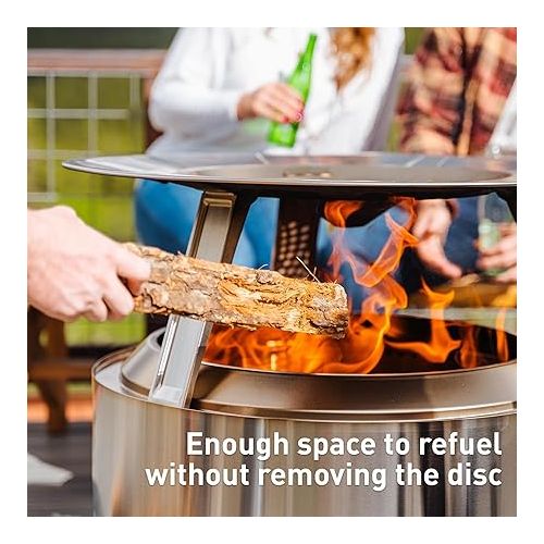  Solo Stove Bonfire Heat Deflector, with 3 Detachable Legs, Accessory for Bonfire Fire Pit, Captures and redirects Warmth, 304 Stainless Steel, (HxDia) 10 x 25 in, 7 lbs
