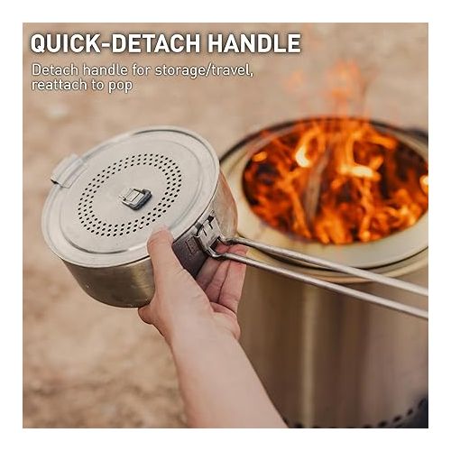  Solo Stove Campfire Popcorn Maker, Stainless Steel Popcorn Popper, Fire Pit Accessory, 3-Quart Capacity, Height: 4 in, Length: 34 in, Dia: 7.75 in, Weight: 2.96 lbs