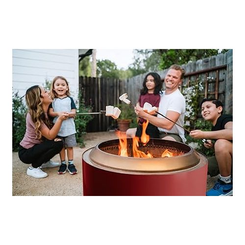  Solo Stove Yukon 2.0 with Stand, Smokeless Fire Pit | Portable Wood Burning Fireplace with Removable Ash Pan, Large Outdoor Firepit, Stainless Steel, H: 19.8in x Dia: 27in, 43.9. lbs, Color: Mulberry